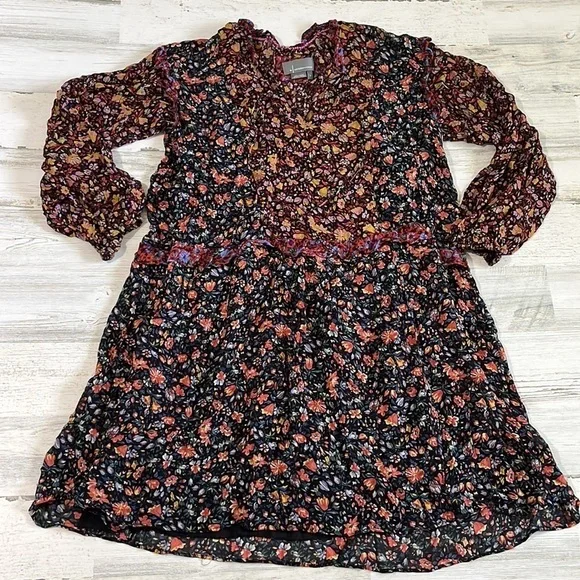 Anthropologie Helene Tunic Dress Floral Ruffled Size Small - Picture 5 of 13